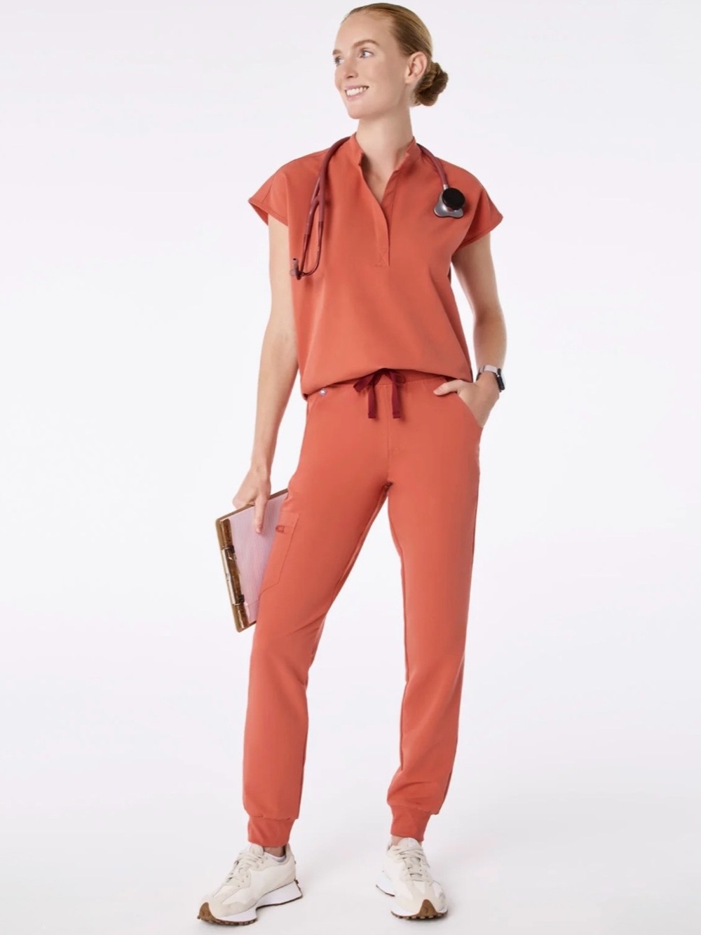 Rafaela Oversized Scrub Top. Spiced Cider. Size XXL